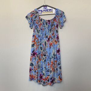 Floral Smocked En Creme Mini Dress